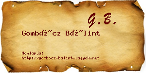 Gombócz Bálint névjegykártya